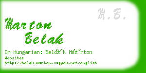 marton belak business card